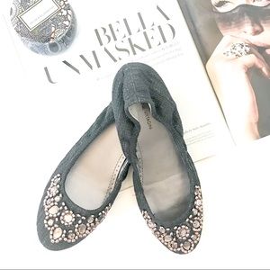 Adrienne Vittadini Monet Pointed Toe Gray Flats